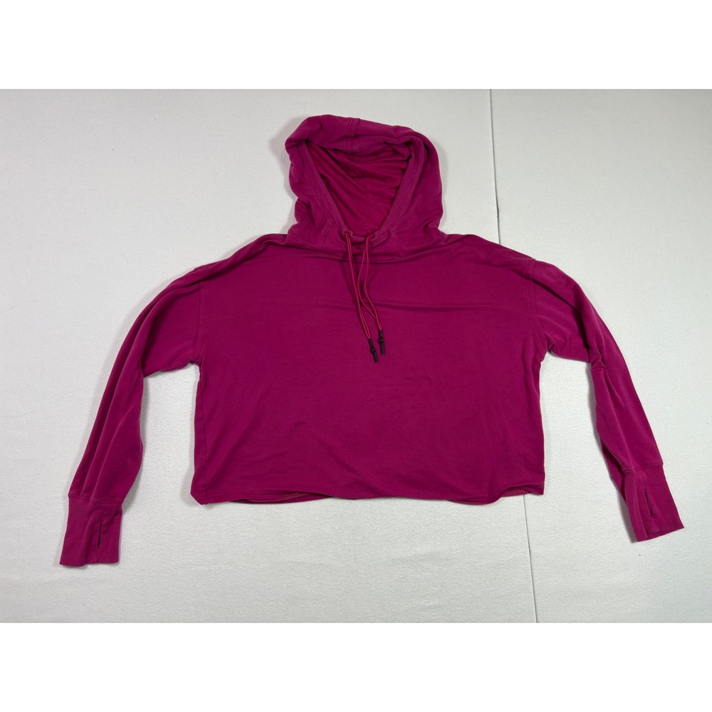 JoyLab Womens XL Magenta Pink Cropped Hoodie Thumbholes Modal Blend Sporty